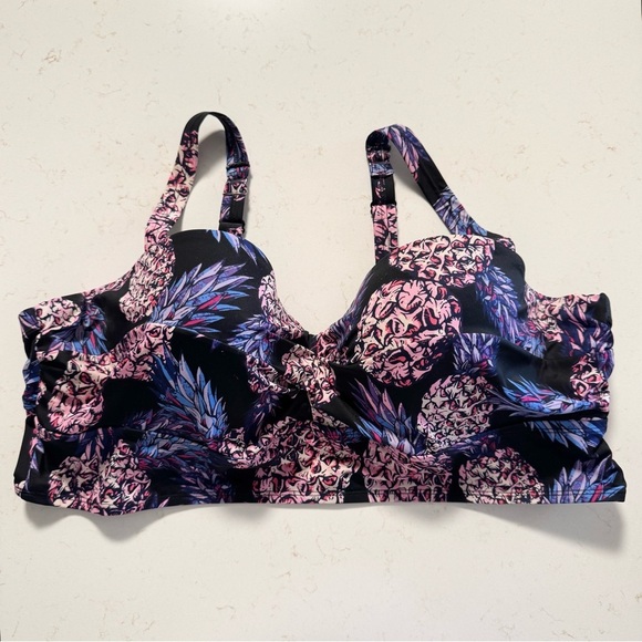 Torrid Black & Multi Color Pineapple Bikini Top Size 4 R 4X - Picture 1 of 6